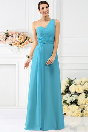 Empire Taille Prinzessin Reißverschluss Bodenlanges Brautjungfernkleid mit Plissierungen - Bild 3