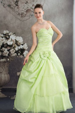 Robe de quinceanera pailleté ornée de mode de bal col en forme de cœur avec fleurs - Photo 7