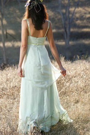 Vestido de Dama de Honor de Escote de Tirantes Espaguetis de Imperio Cintura con Cintas - Foto 3