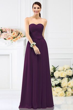 Drapiertes Prinzessin A Linie Bodenlanges Brautjungfernkleid aus Chiffon - Bild 13