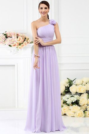 Reißverschluss Chiffon Sittsames Brautjungfernkleid ohne Ärmeln mit Blume - Bild 19
