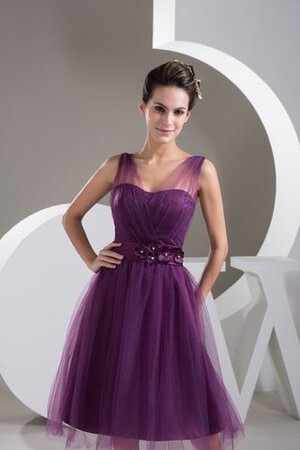 Tüll knielanges Jugendweihekleid mit Blume mit Spaghettiträger - Bild 4