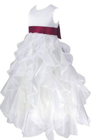 Robe de cortège enfant de lotus avec nœud en satin en organza longueur au ras du sol - Photo 2