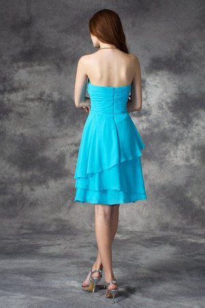 Robe demoiselle d'honneur bref de lotus avec zip a-ligne avec sans manches - Photo 30