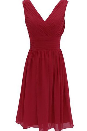 Plissiertes gerüschtes a linie Chiffon kurzes Brautjungfernkleid - Bild 4