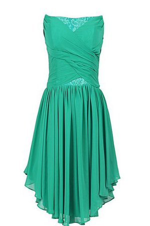 Trägerlos Ärmellos plissiertes Chiffon Rocklänge-asymmetrisches mini Brautjungfernkleid - Bild 2