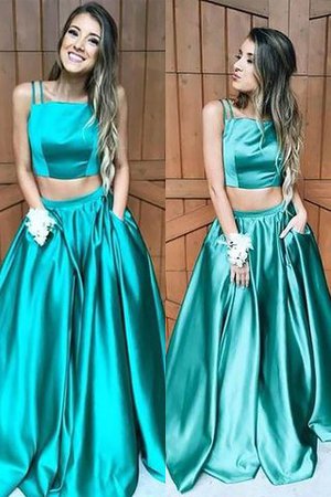 Prinzessin Ärmellos Anständiges Bodenlanges Abendkleid mit Quadrat Ausschnitt - Bild 1