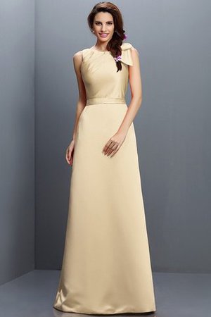 Robe demoiselle d'honneur longue en forme fermeutre eclair col en bateau en satin - Photo 6