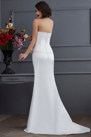 Satin Normale Taille Ärmellos Anständiges Abendkleid mit Sweep Zug - Bild 2