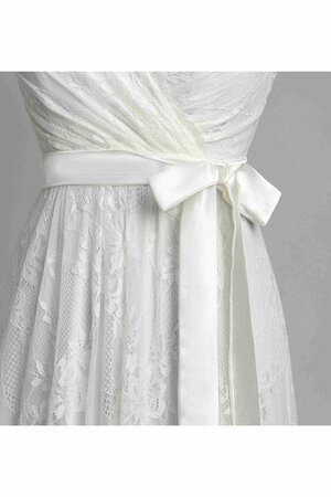 Abito da Sposa A Terra Cerniera in Pizzo con Piega Semplice con Manica Corte - Foto 7