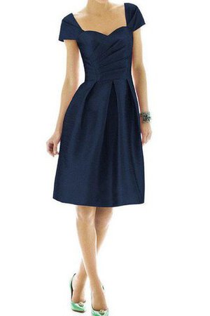 Zeitloses plissiertes gerüschtes luxus kurzes Brautjungfernkleid mit gekappten Ärmeln - Bild 1