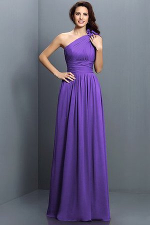 Robe demoiselle d'honneur longue de princesse en chiffon avec fronce manche nulle - Photo 23