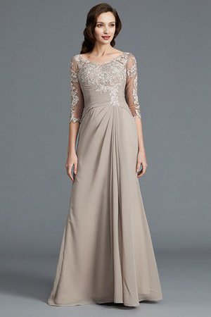 A-Line Normale Taille Chiffon Bodenlanges Brautmutterkleid mit Halben Ärmeln - Bild 1