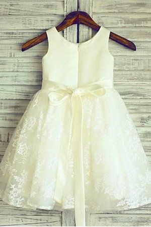Reißverschluss Normale Taille Blumenmädchenkleid mit Bordüre mit Schleife - Bild 2