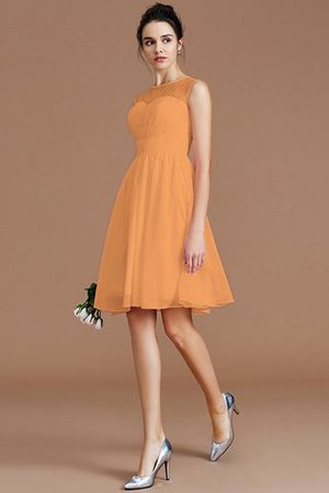 Vestido de Dama de Honor en Gasa de Corto de Encaje Adorno de Natural - Foto 24