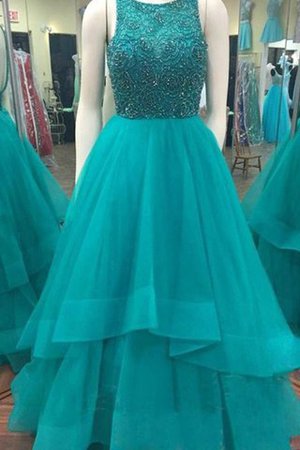 Organza Duchesse-Linie Ärmelloses Schaufel-Ausschnitt Anständiges Quinceanera Kleid - Bild 3