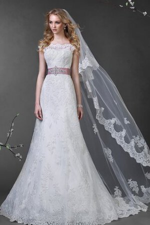 Robe de mariée festonné boutonné ceinture d'epaule ecrite avec zip - Photo 3