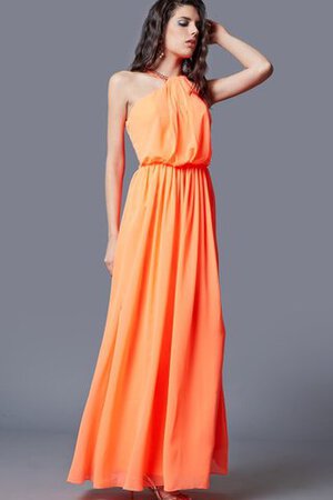 Plissiertes Juwel Ausschnitt Chiffon Nackenband bodenlanges langes Abendkleid - Bild 4