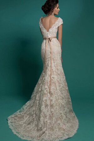 Duchesse-Linie Spitze tiefer V-Ausschnitt bodenlanges prächtiges Brautkleid mit V-Ausschnitt - Bild 5