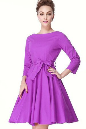 Plissiertes Reißverschluss a linie dreiviertel Länge Ärmeln kurzes Brautjungfernkleid - Bild 3