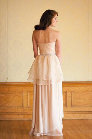A-Line Reißverschluss Strand bodenlanges Brautkleid mit Perlen - Bild 5