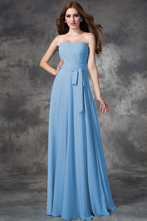 Normale Taille A-Line Chiffon Bodenlanges Anständiges Brautjungfernkleid - Bild 3