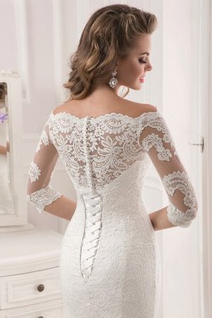Vestido de Novia de Hasta el suelo de Cola Corte de Escote con Hombros caídos - Foto 5