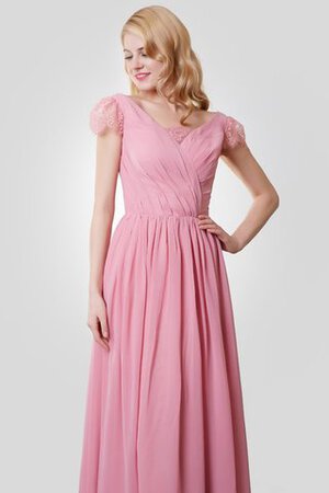 Elegante Vestido de Dama de Honor de Sin mangas de Hasta el suelo de Manga tapada - Foto 4