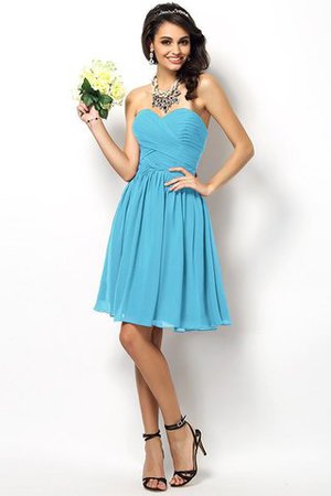 Abito da Damigella Cuore Cerniera Principessa A-Line in Chiffon - Foto 3
