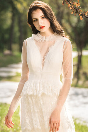 Abito da sposa stile dea affascinante naturale in stain elastico in pizzo retro - Foto 5