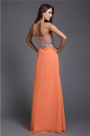 One Schulter Reißverschluss Chiffon Enganliegendes Abendkleid mit Perlen - Bild 2