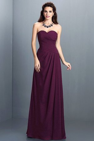 Robe demoiselle d'honneur longue plissé de princesse avec fronce a-ligne - Photo 5