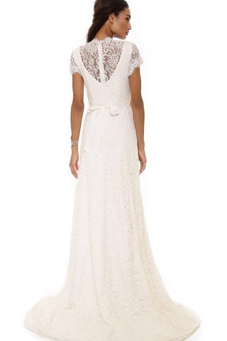 Robe de mariée avec manche courte ligne a avec perle avec zip - Photo 2