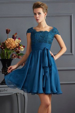 A-Linie Normale Taille Prinzessin Chiffon Brautjungfernkleid mit Bordüre - Bild 1