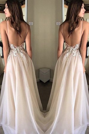 Robe de soirée de princesse appliques a-ligne avec sans manches rêveur - Photo 2