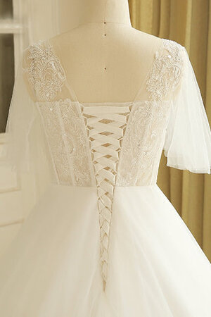 Robe de mariée appliques en dentelle avec perle manche nulle élégant - Photo 9