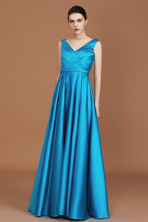 Robe demoiselle d'honneur de lotus spécial en satin de princesse jusqu'au sol - Photo 6