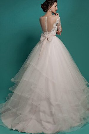 Elegante Vestido de Novia en Tul de Fajas de La mitad de manga de Botón - Foto 2