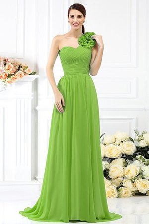Robe demoiselle d'honneur plissage avec fleurs avec chiffon ligne a au drapée - Photo 14