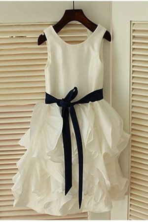 Prinzessin Schaufel-Ausschnitt Chiffon Schmetterlingsknoten Blumenmädchenkleid mit Blume - Bild 1