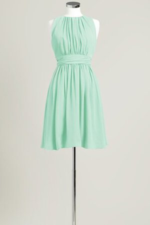 Robe demoiselle d'honneur bref col ras du cou a-ligne manche nulle - Photo 17