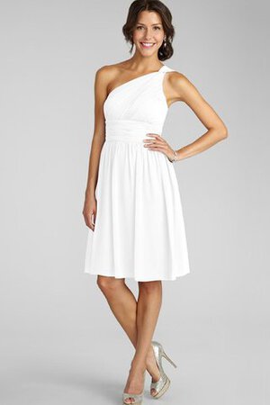 Ein Schulter trägerloser Ausschnitt Chiffon A-Line mini Brautjungfernkleid - Bild 16