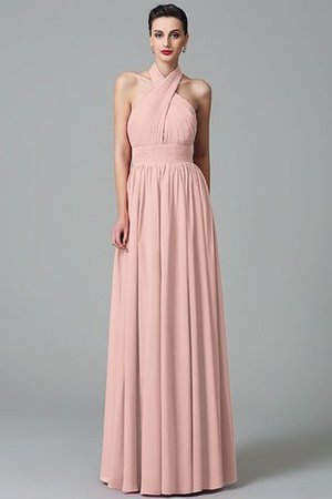 Robe demoiselle d'honneur a-ligne de princesse de lotus de dos nu avec chiffon - Photo 21