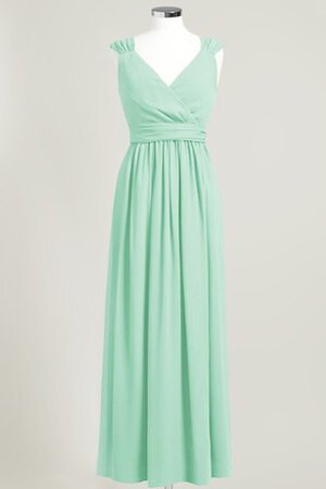 V-Ausschnitt Chiffon prächtiges Brautjungfernkleid mit gekappten Ärmeln - Bild 21