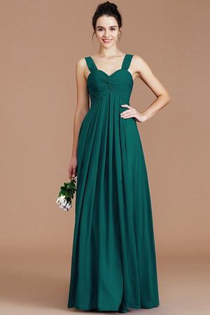 Robe demoiselle d'honneur naturel en chiffon de col en cœur jusqu'au sol d'empire - Photo 15