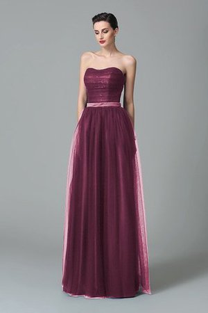 Ärmelloses Herz-Ausschnitt Prinzessin Reißverschluss Sittsames Brautjungfernkleid - Bild 5
