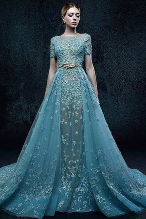 Abito da Ballo largo con Applique con Piega A Terra con Fusciacca in Organza - Foto 1