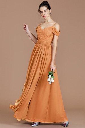 Robe demoiselle d'honneur naturel d'epaule ecrite jusqu'au sol de princesse ligne a - Photo 26
