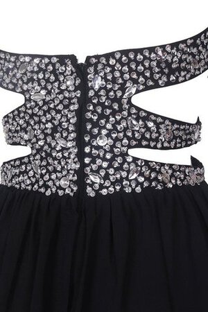 Plissiertes Perlenbesetztes Ärmelloses Chiffon normale Taille bodenlanges Abschlusskleid - Bild 5