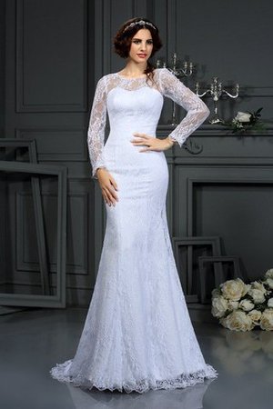 Reißverschluss Vintage Langärmeliges Normale Taille Brautkleid mit Bordüre - Bild 1